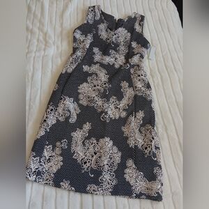 Black dress cream details size 14